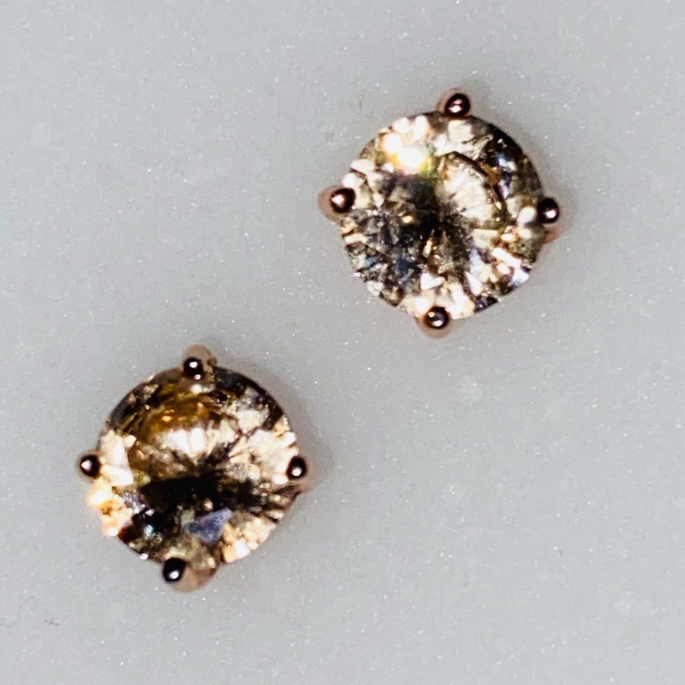 VGUC “I am” Rose Gold Plated w/Awesome Cubic Zirconia Stud Earrings